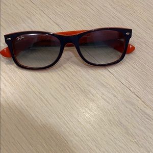 Blue and orange ray ban sunglasses